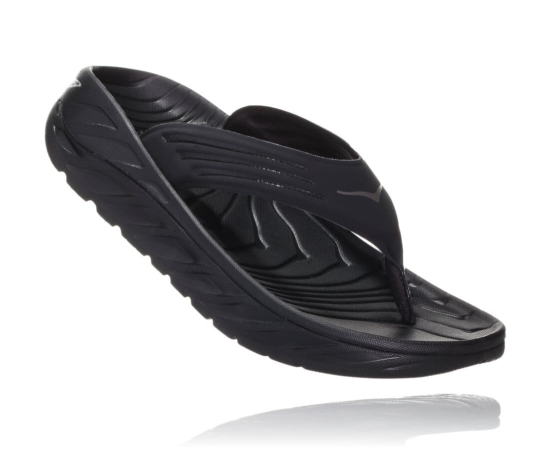 Hoka One One Ora Recovery Flip Philippines - Mens Recovery Sandals - Black / Dark Grey | YE5034281